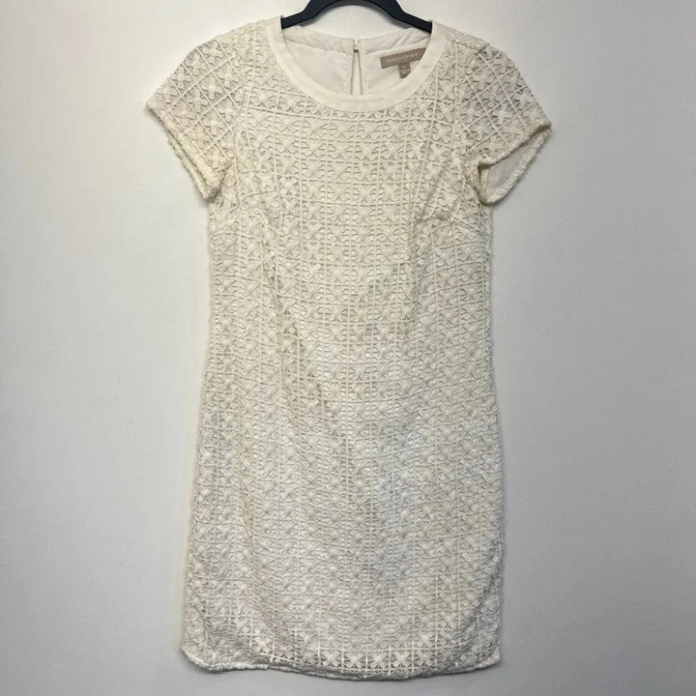 Banana Republic Mini Dress Shift‎ Crochet White 0
